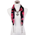 La fabricación del OEM metal la bufanda pendiente rosada del collar de la gasa del collar bufanda personalizada del infinito